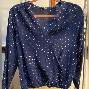 Madewell blouse - Navy blue with white hearts